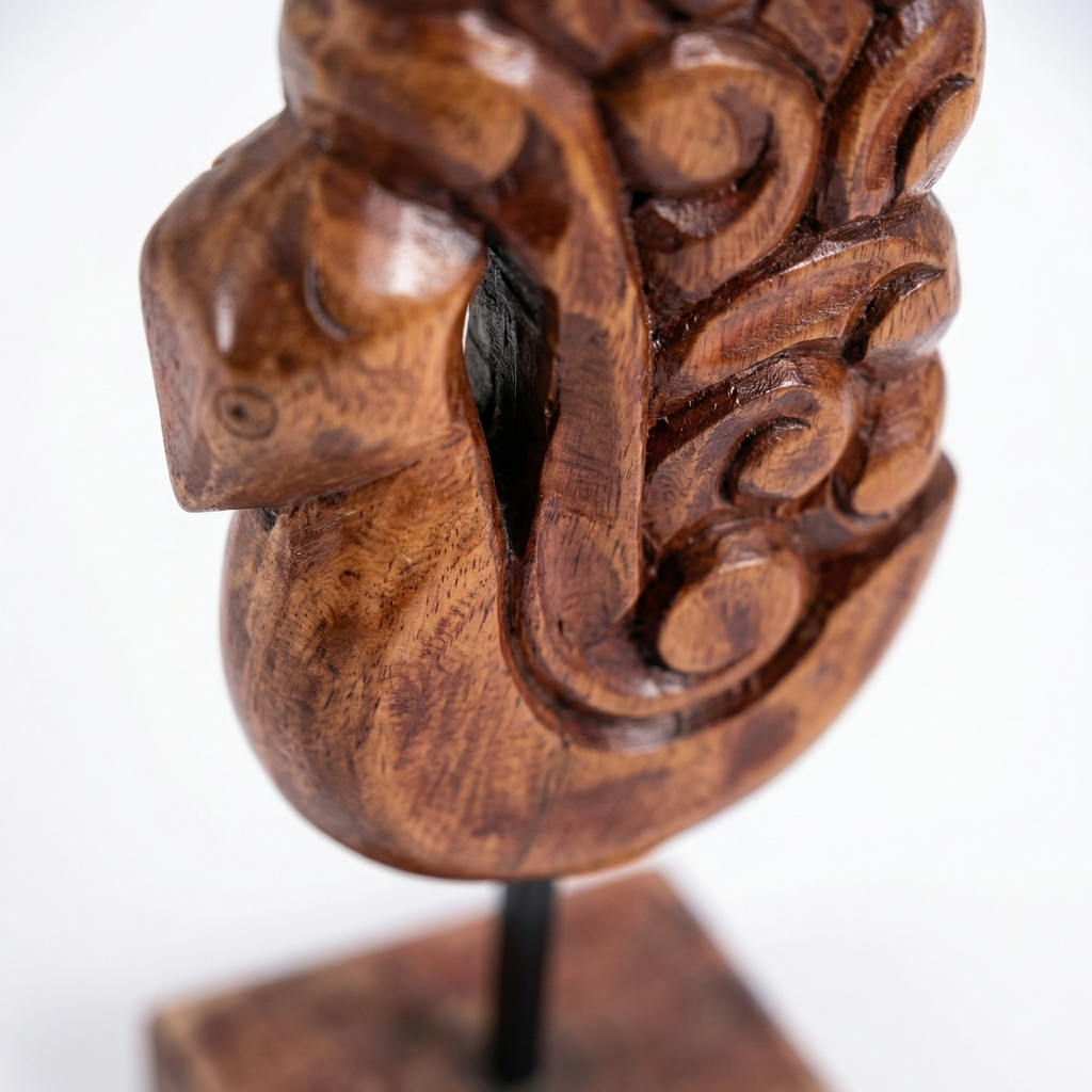 Wooden Peacock tall | 41x11x9cm