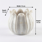 Marble Tealight Bowl Flower | 13x12x13cm