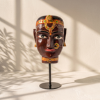 Gauri Head on Iron Stand | Brown | 30x16x16cm