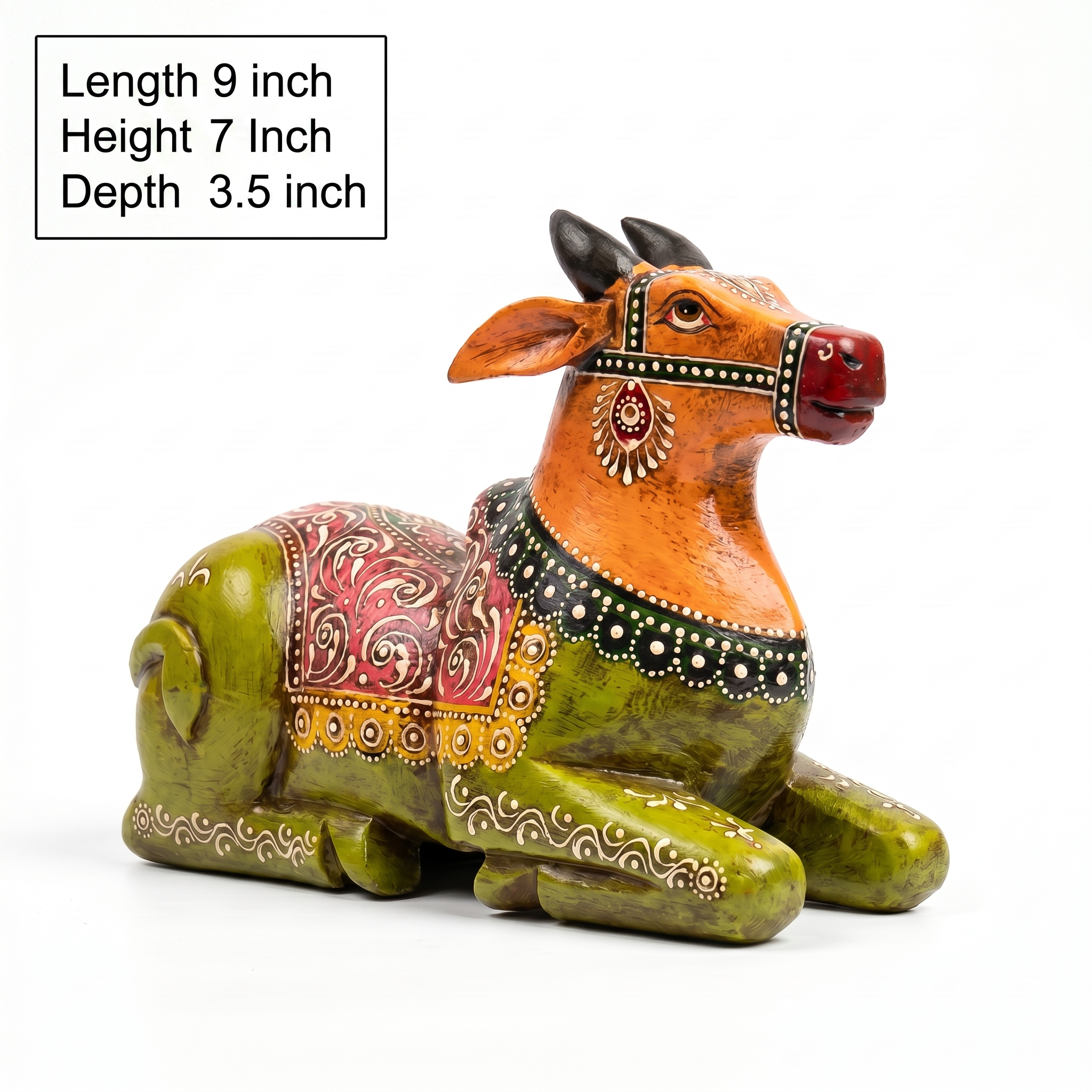 Handpainted Nandi Multicolour | 9x7x3.5inch