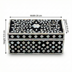 Jewellery Box Black | Mother of Pearl | 25x12.5x12.5 cm
