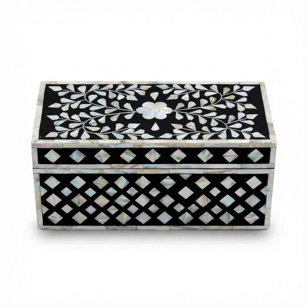 Jewellery Box Black | Mother of Pearl | 25x12.5x12.5 cm