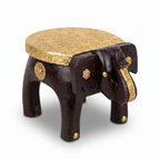 Wooden Elephant Stool | Brass Fitting | 17x10x10 cm