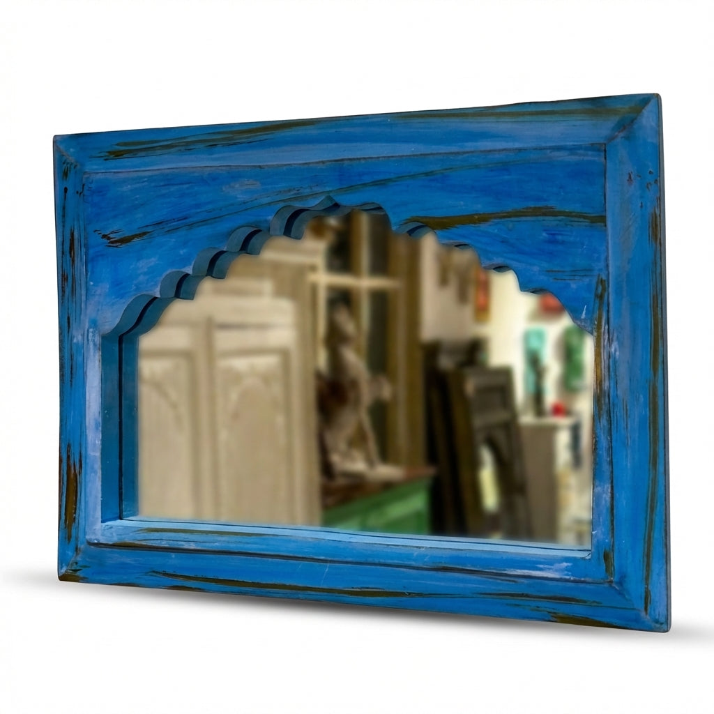 Blue Jharokha Mirror | 20x14.5x1 Inch