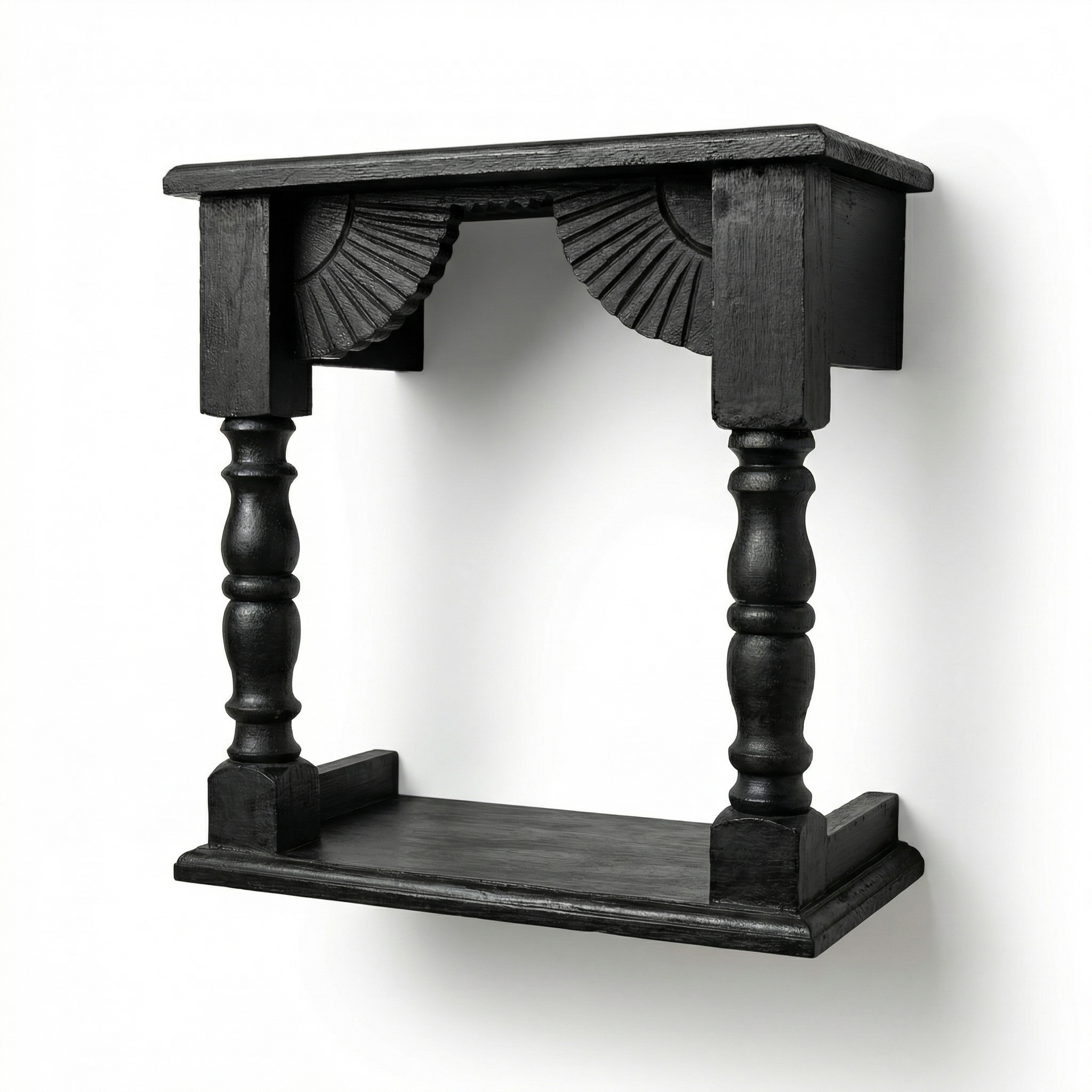 Temple Wall Shelf | Black | 33x30x15cm