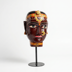 Gauri Head on Iron Stand | Brown | 30x16x16cm