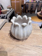 Marble Tealight Bowl Flower | 13x12x13cm