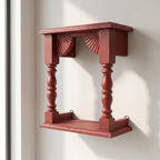 Temple Wall Shelf | Maroon/Red | 33x30x15cm
