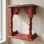 Temple Wall Shelf | Maroon/Red | 33x30x15cm