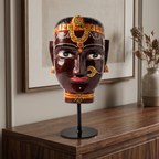 Gauri Head on Iron Stand | Brown | 30x16x16cm