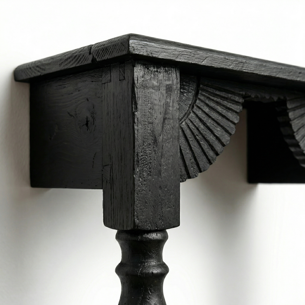 Temple Wall Shelf | Black | 33x30x15cm