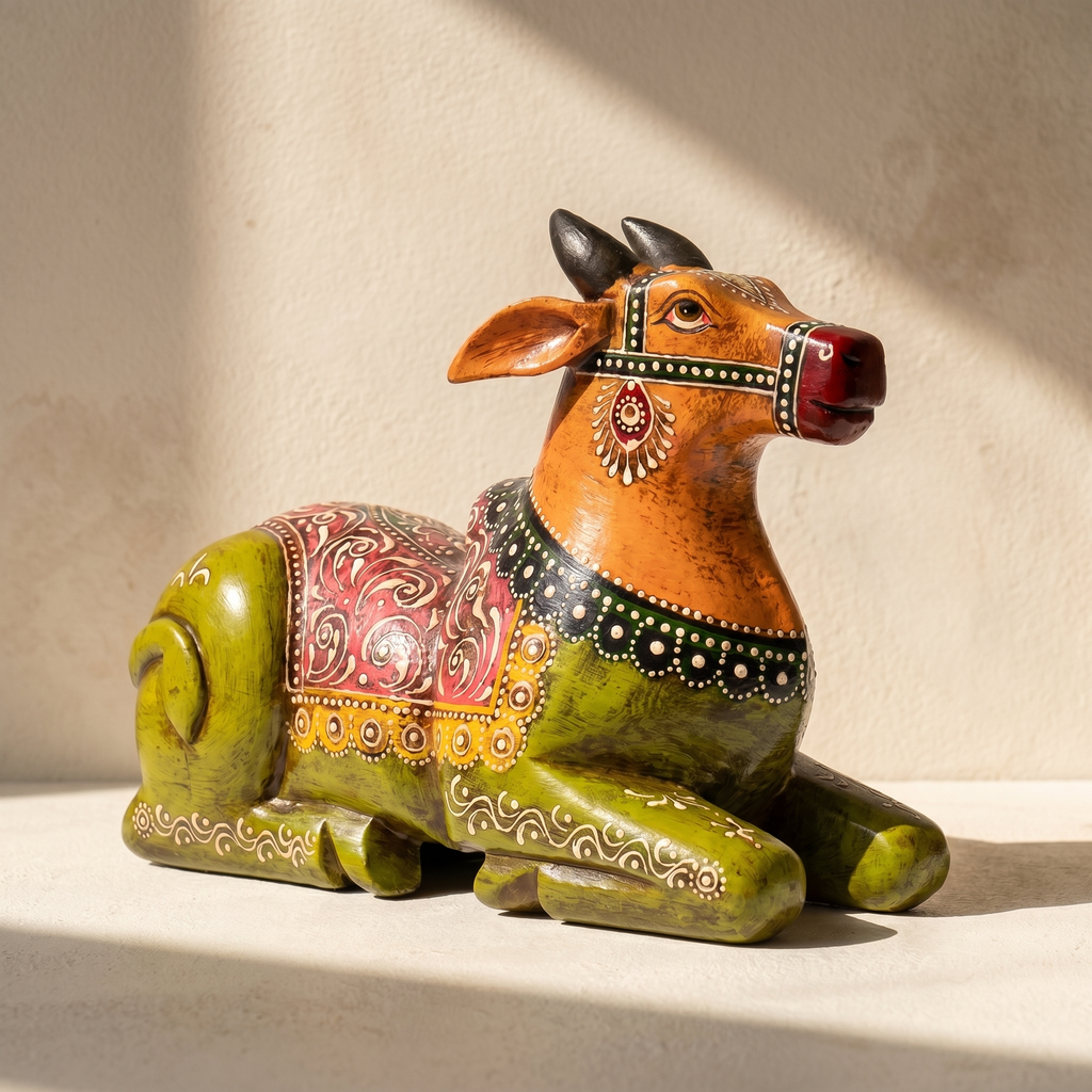Handpainted Nandi Multicolour | 9x7x3.5inch