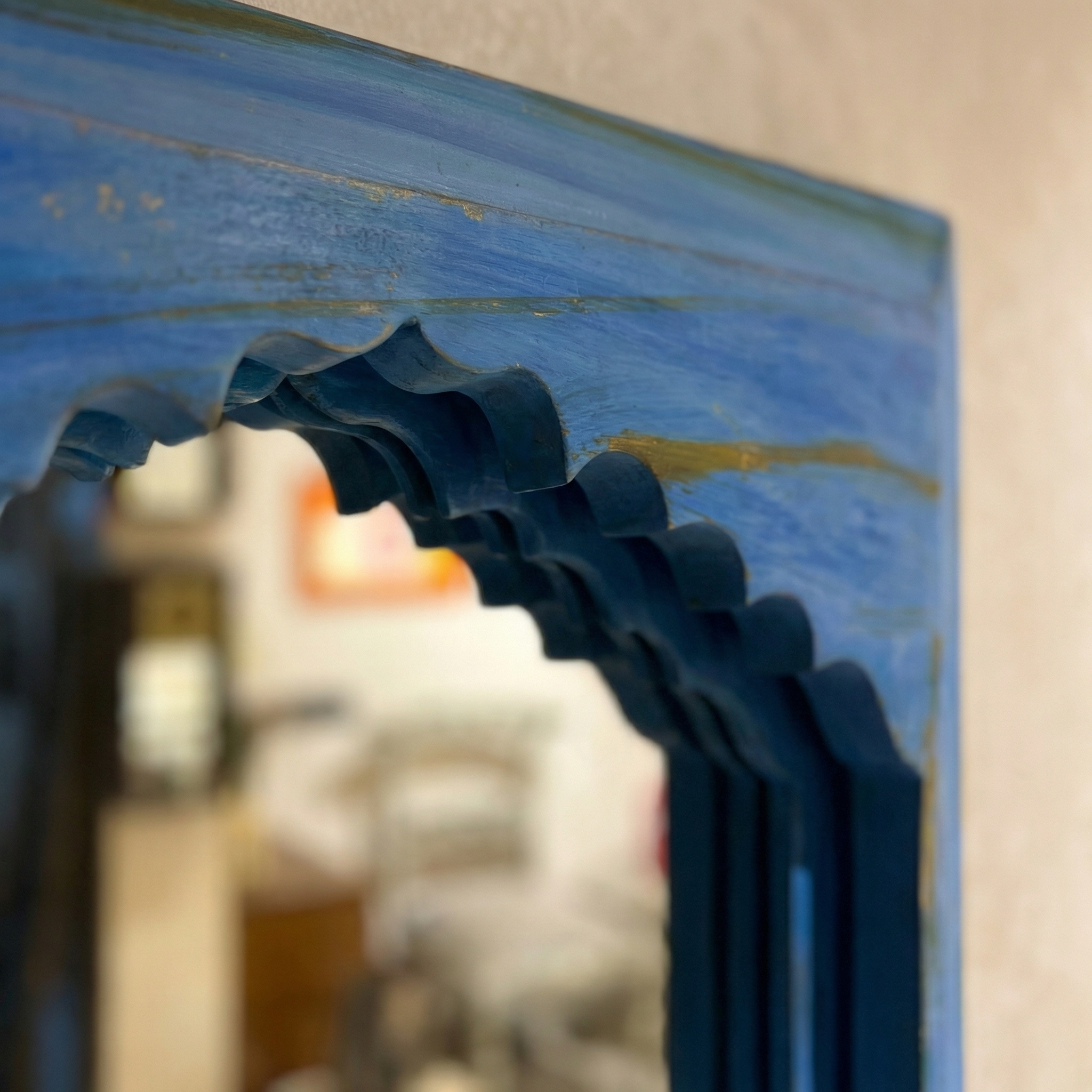 Blue Jharokha Mirror | 20x14.5x1 Inch