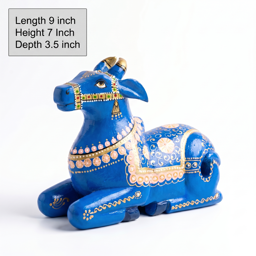 Handpainted Nandi Blue | 9x7x3.5inch