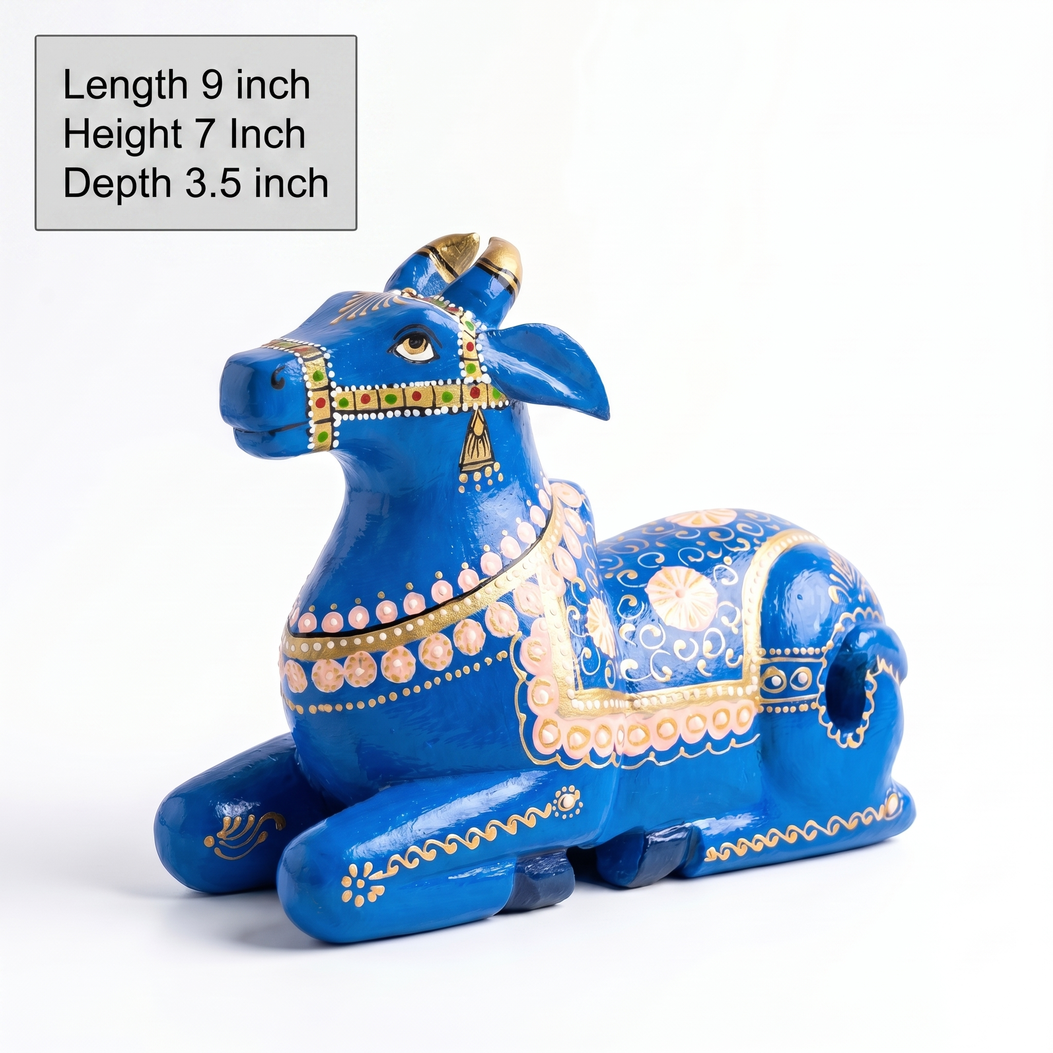 Handpainted Nandi Blue | 9x7x3.5inch