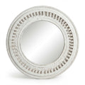 Distress White Round Mirror | 35x35x2.5 Inches