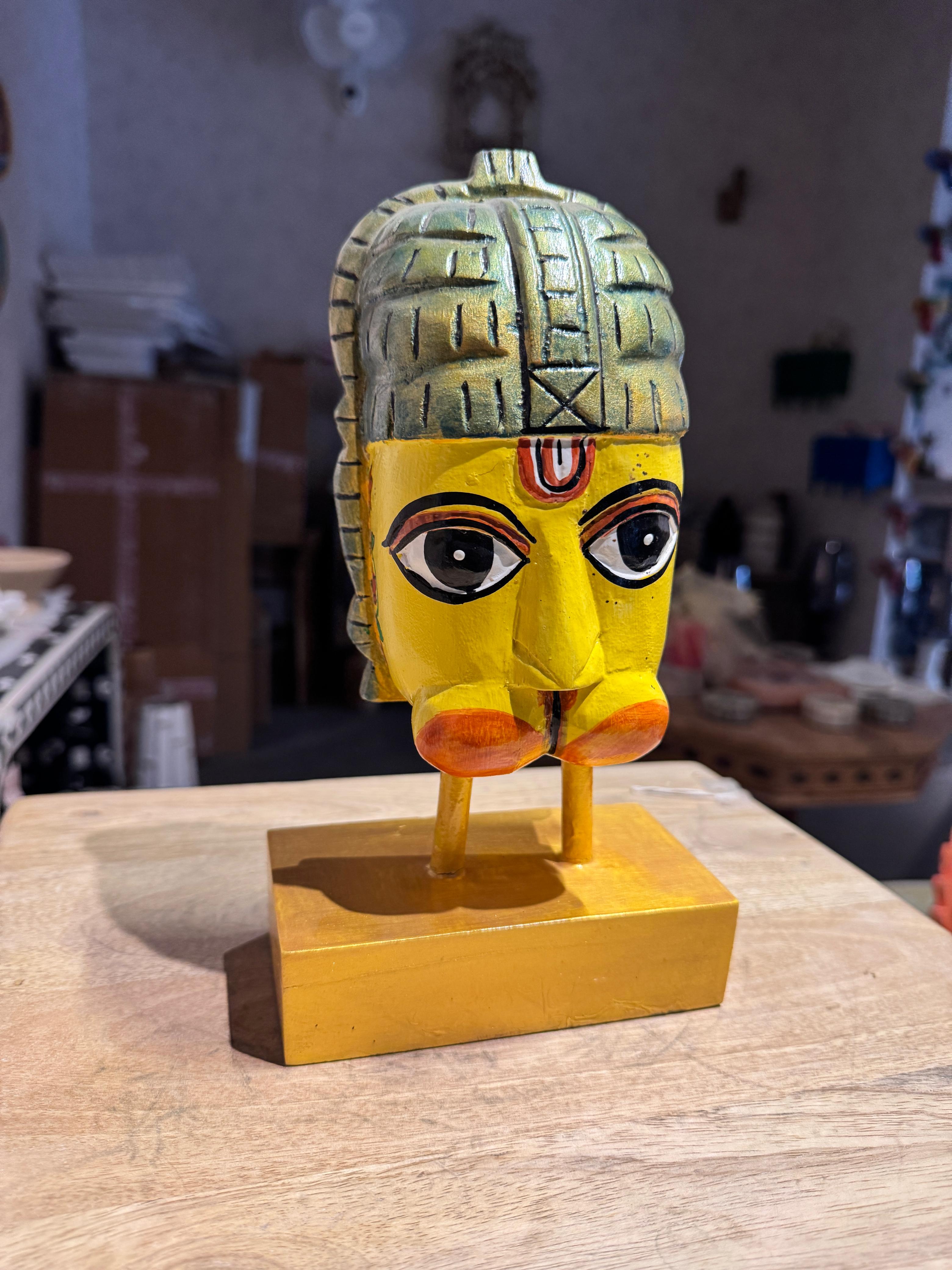 Hanuman Ji Wooden | Yellow | 25x14x9cm