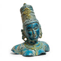 Brass Ma Parvati Idol | 12.6x9.1x7.3 Inches | Vintage Blue | 5.3Kg Approx