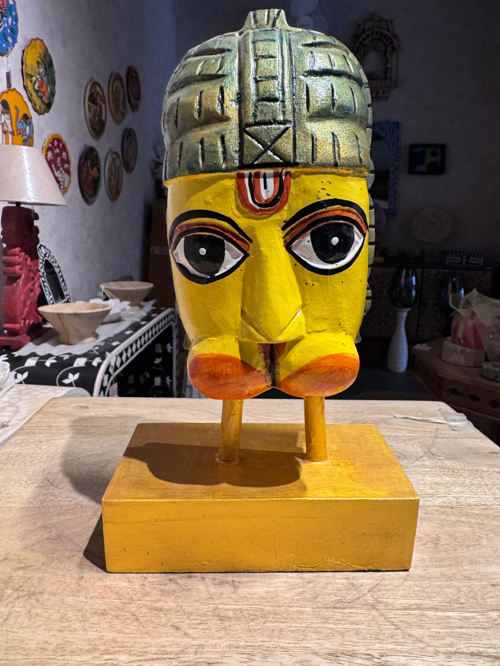 Hanuman Ji Wooden | Yellow | 25x14x9cm