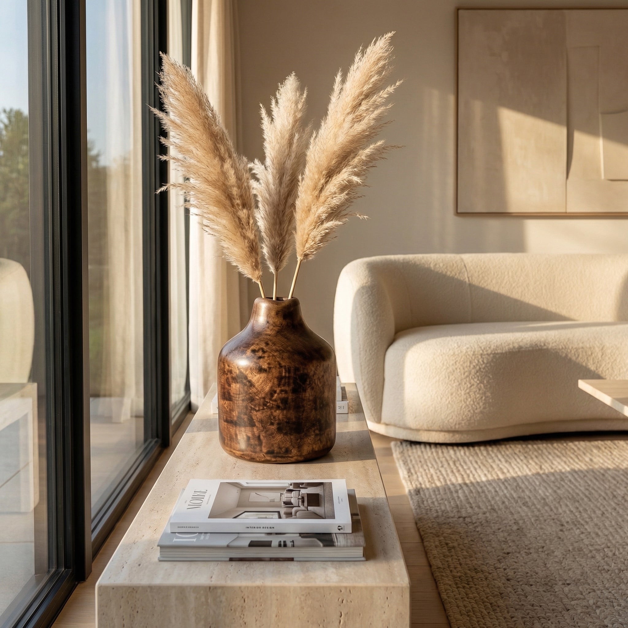 Contemporary Wooden Vase | 18x14x14cm