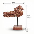 Wooden Peacock Wide | 28.5x26x9cm