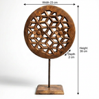 Geometric Wooden Table Decor | 38x23x2cm
