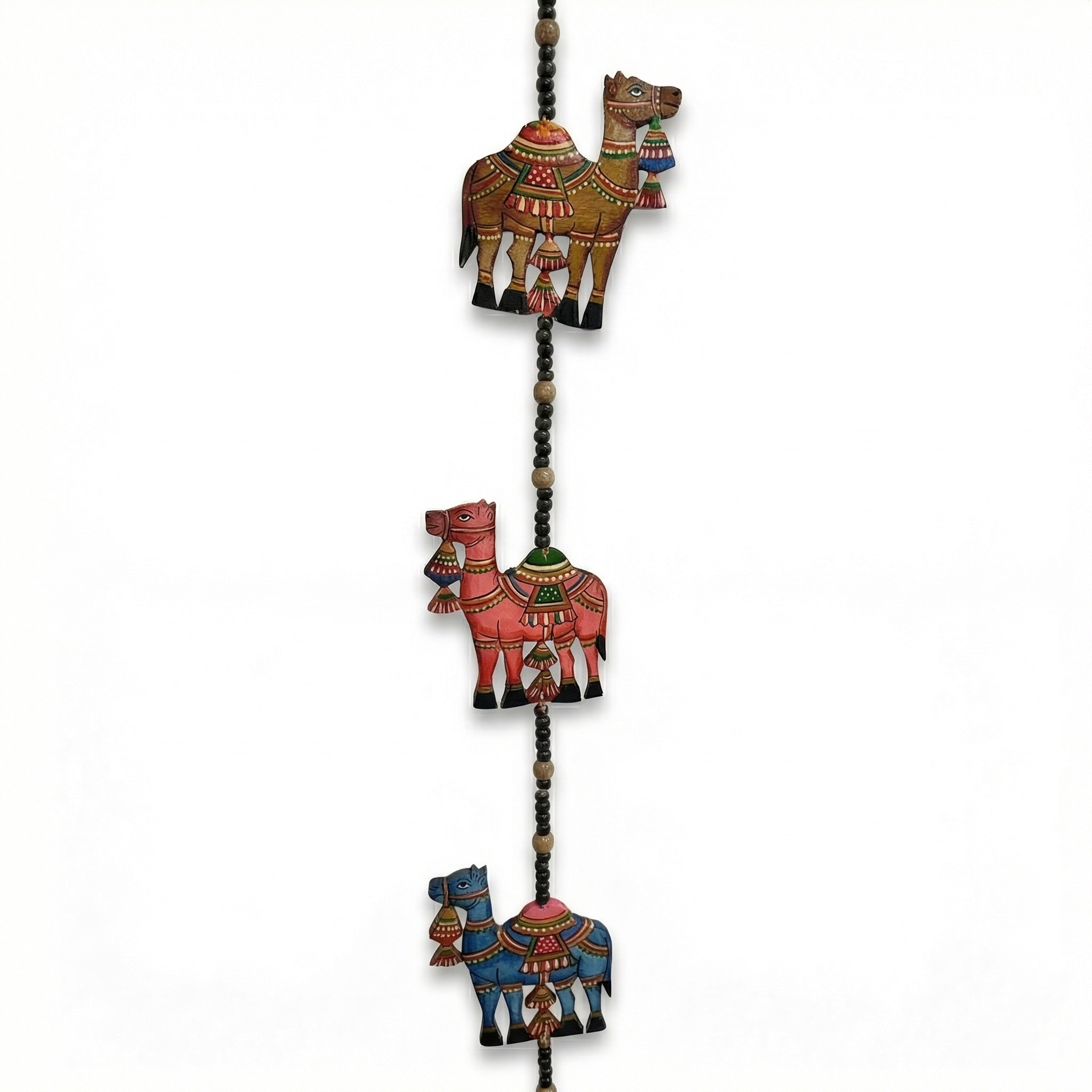 (Set of 2) Camel Toran wall hanging | Andhra Leather Puppet (46inch)