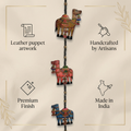 (Set of 2) Camel Toran wall hanging | Andhra Leather Puppet (46inch)