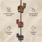 (Set of 2) Camel Toran wall hanging | Andhra Leather Puppet (46inch)