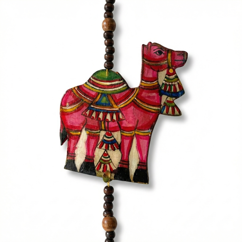 (Set of 2) Camel Toran wall hanging | Andhra Leather Puppet (46inch)
