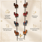 (Set of 2) Camel Toran wall hanging | Andhra Leather Puppet (46inch)