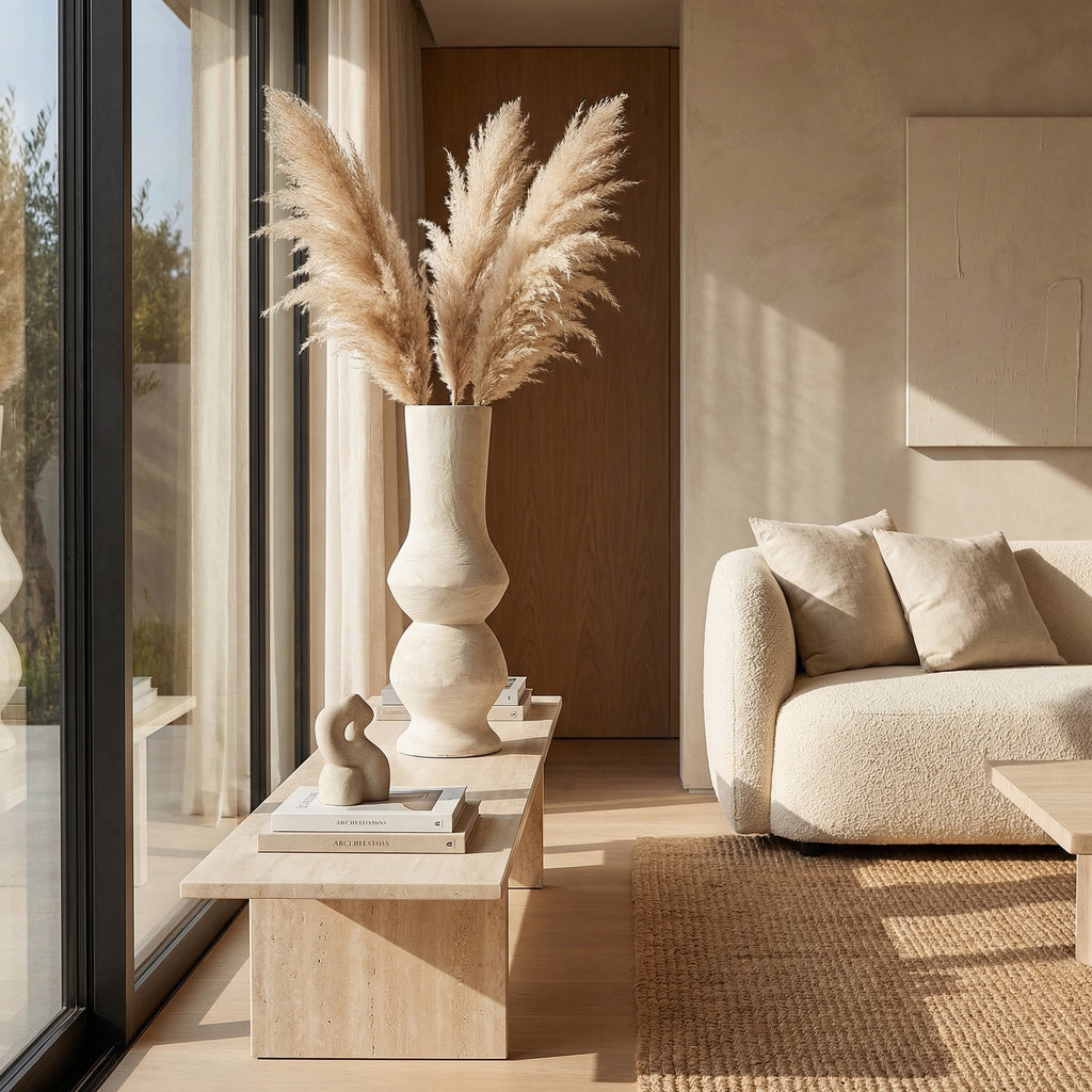 Contemporary Wooden Vase | 46x14x14cm