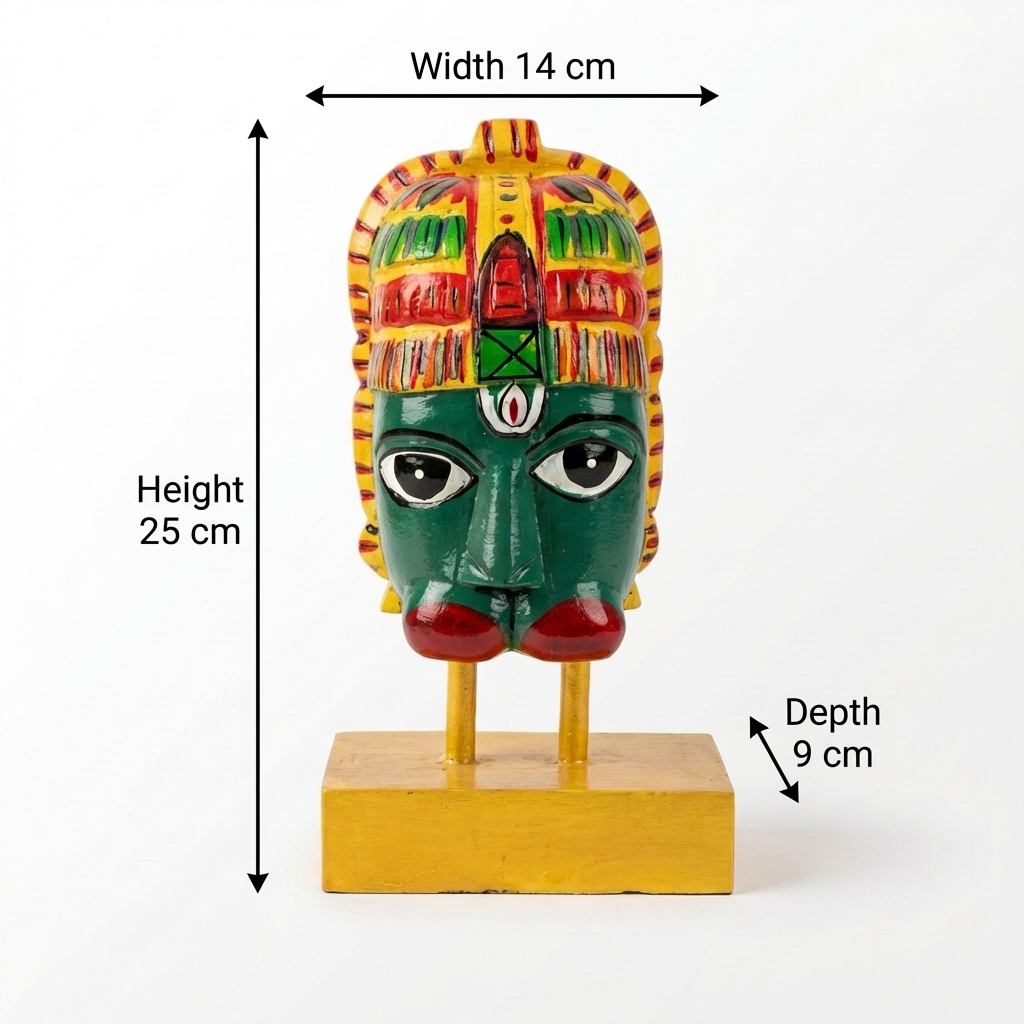 Hanuman Ji Wooden | Handpainted | 25x14x9cm
