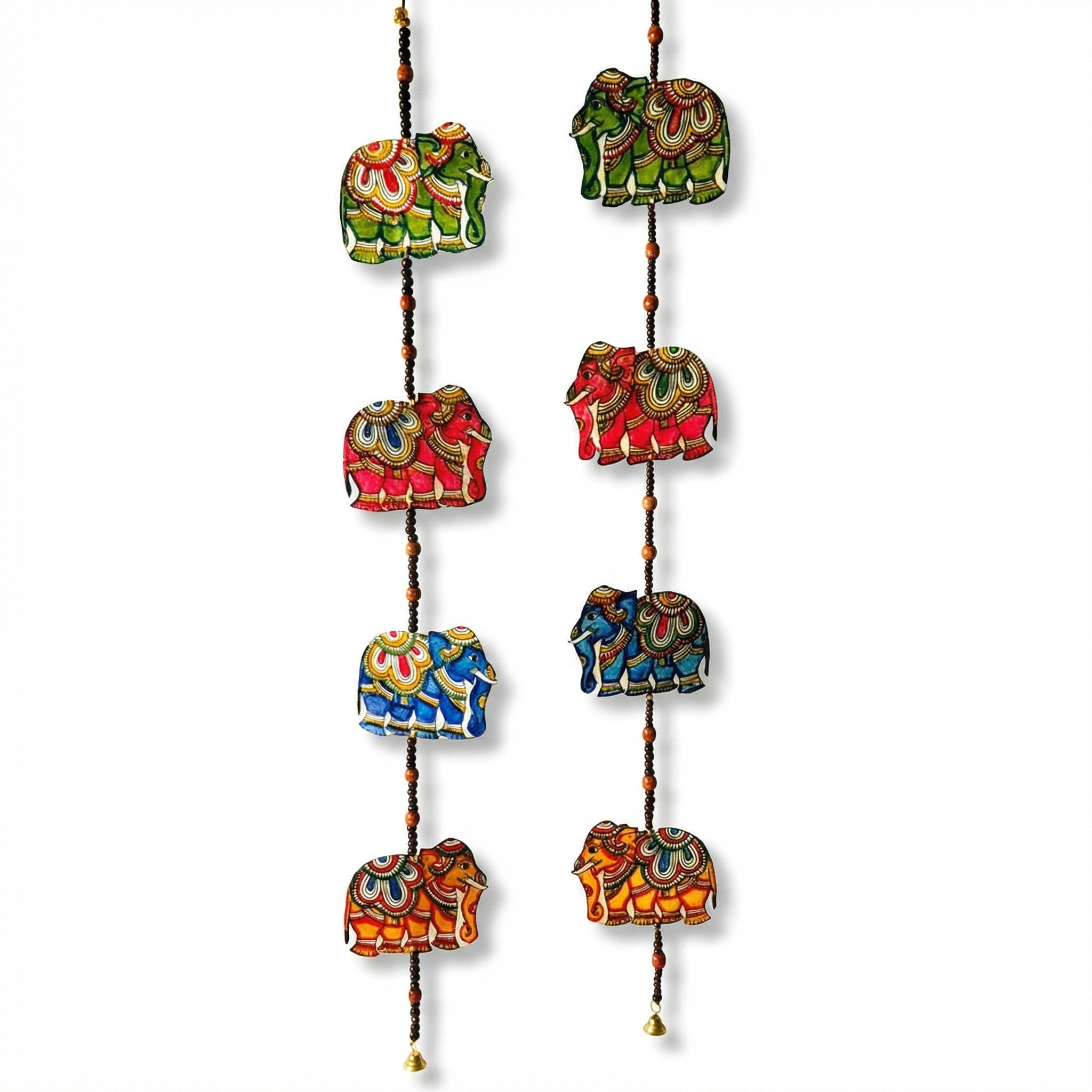 (Set of 2) Elephant Toran wall hanging | Andhra Leather Puppet (46inch)