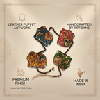 (Set of 2) Elephant Toran wall hanging | Andhra Leather Puppet (46inch)