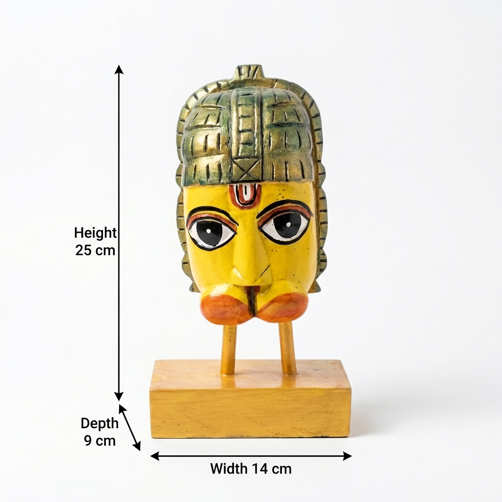 Hanuman Ji Wooden | Yellow | 25x14x9cm