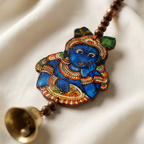 (Set of 2) Little Krishna Toran wall hanging | Andhra Leather Puppet (25inch)