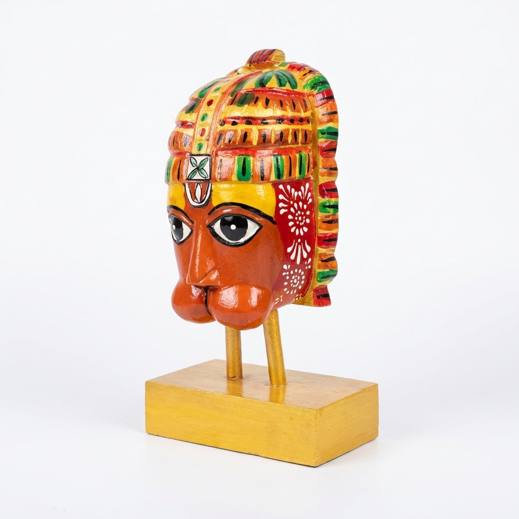 Hanuman Ji Wooden | Orange | 25x14x9cm