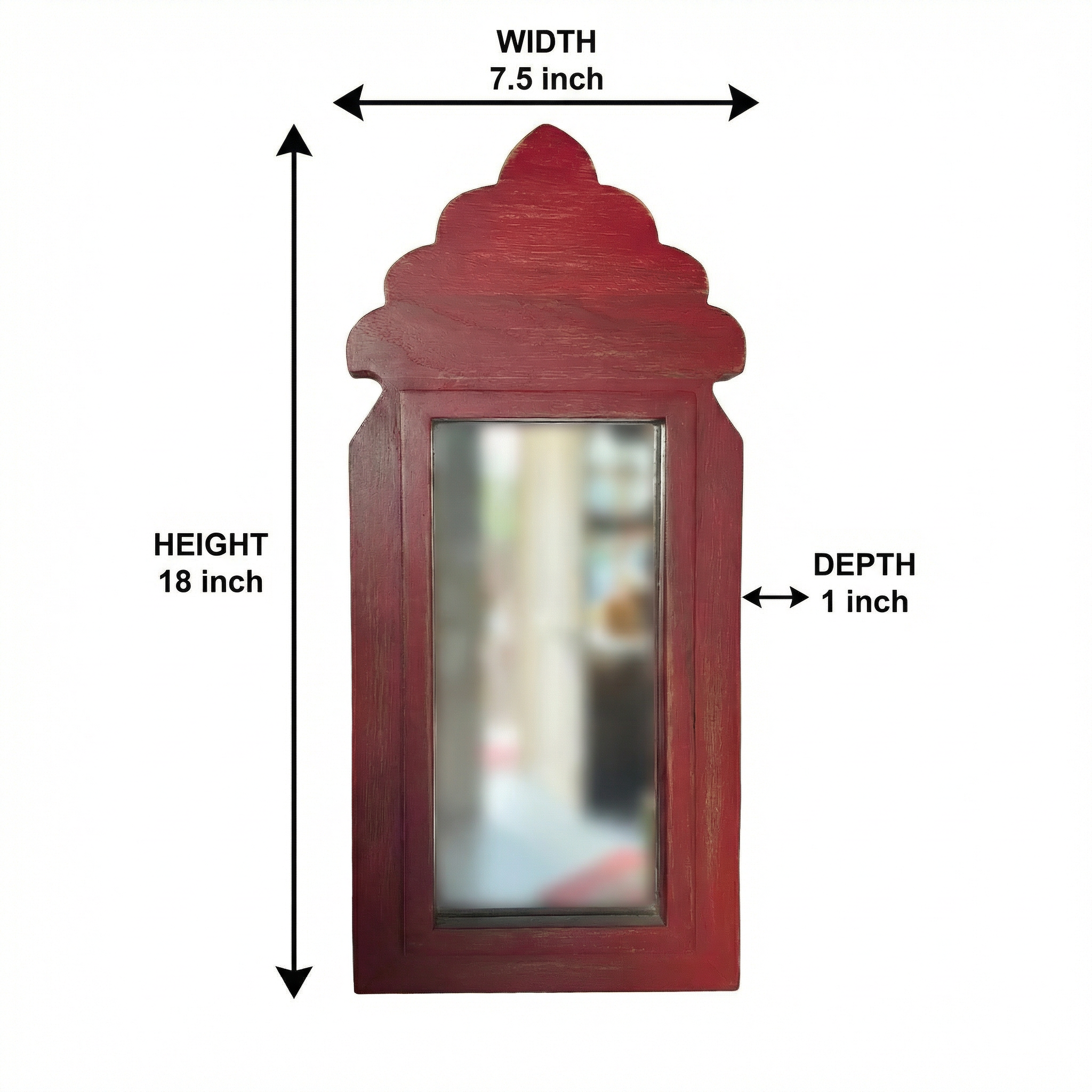 Red Mirror | 19.5x7.25x0.5 inches