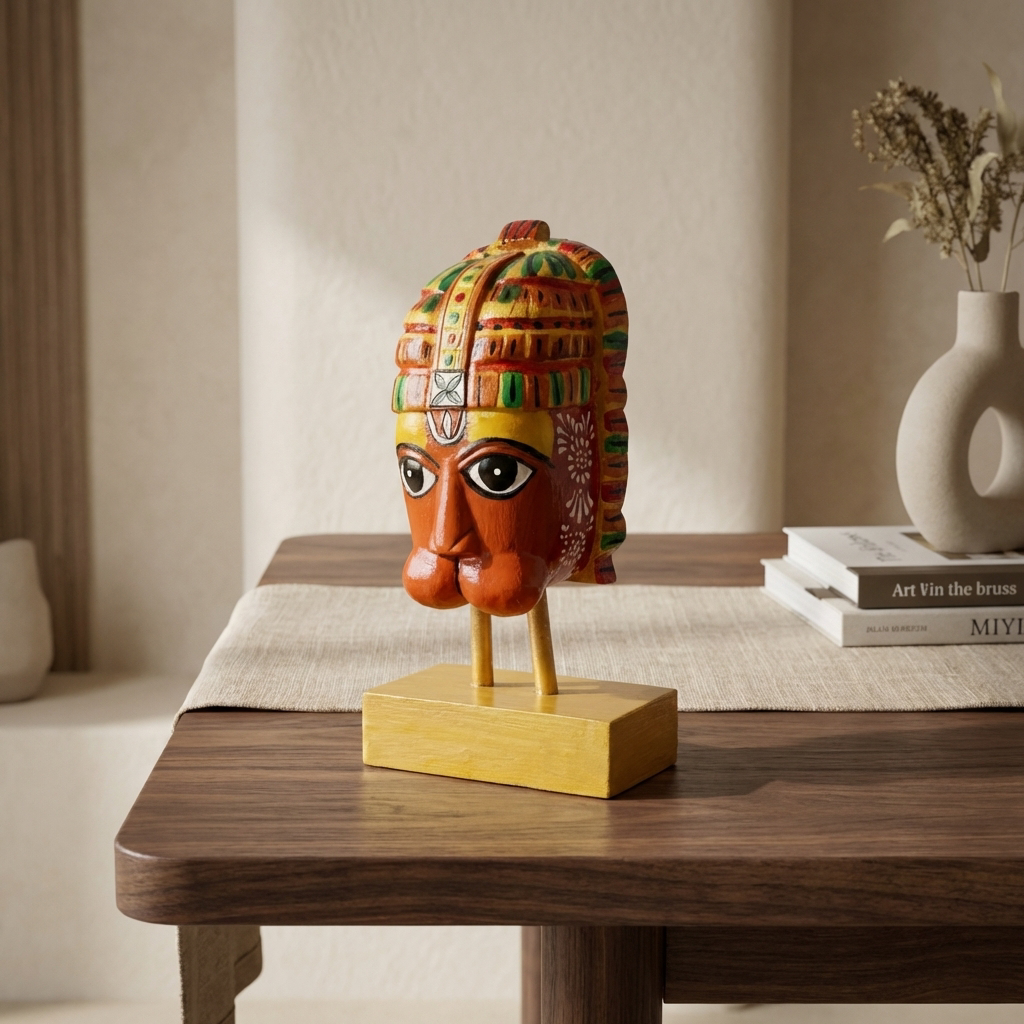 Hanuman Ji Wooden | Orange | 25x14x9cm