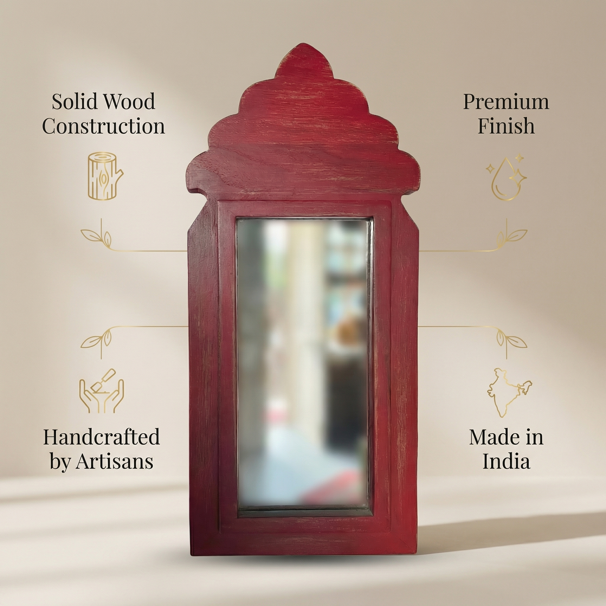 Red Mirror | 19.5x7.25x0.5 inches
