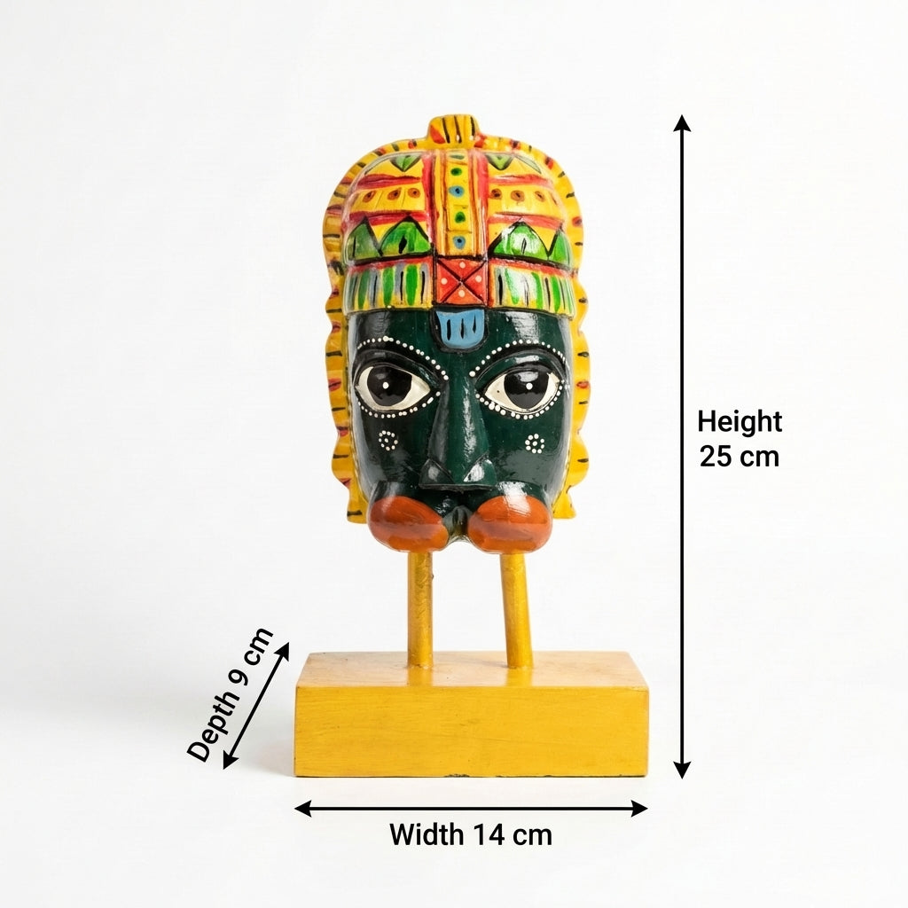 Hanuman Ji Wooden | Dark Green | 25x14x9cm