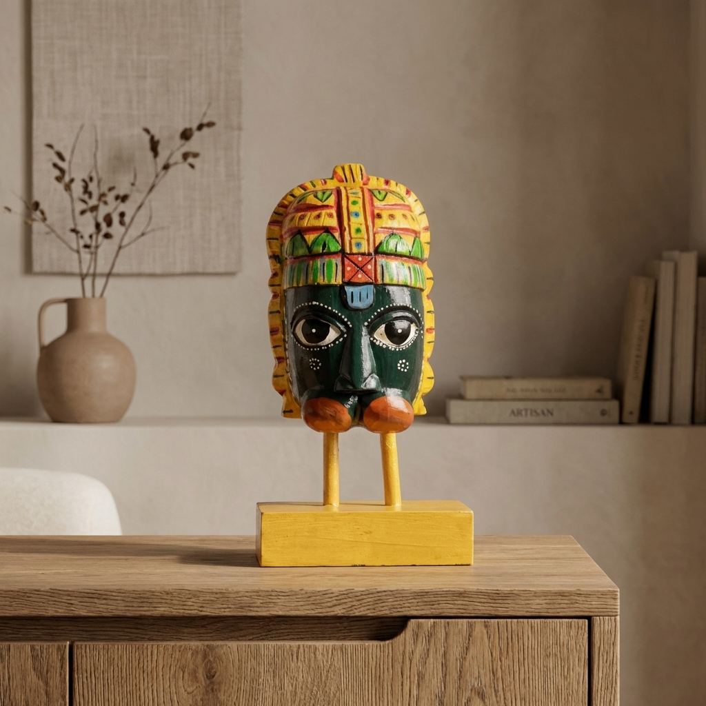 Hanuman Ji Wooden | Dark Green | 25x14x9cm