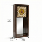 (Set of 2) Wooden Mirror Candlestand | 18x8x4inch each