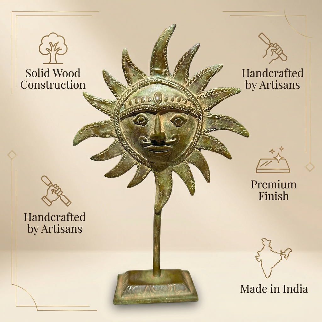Brass Sun Table Decor | 17.5x11x4.5cm