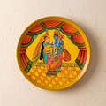 Wooden Ramayana Wall Plate | Ram & Sita Ji | 10 Inches | Handpainted