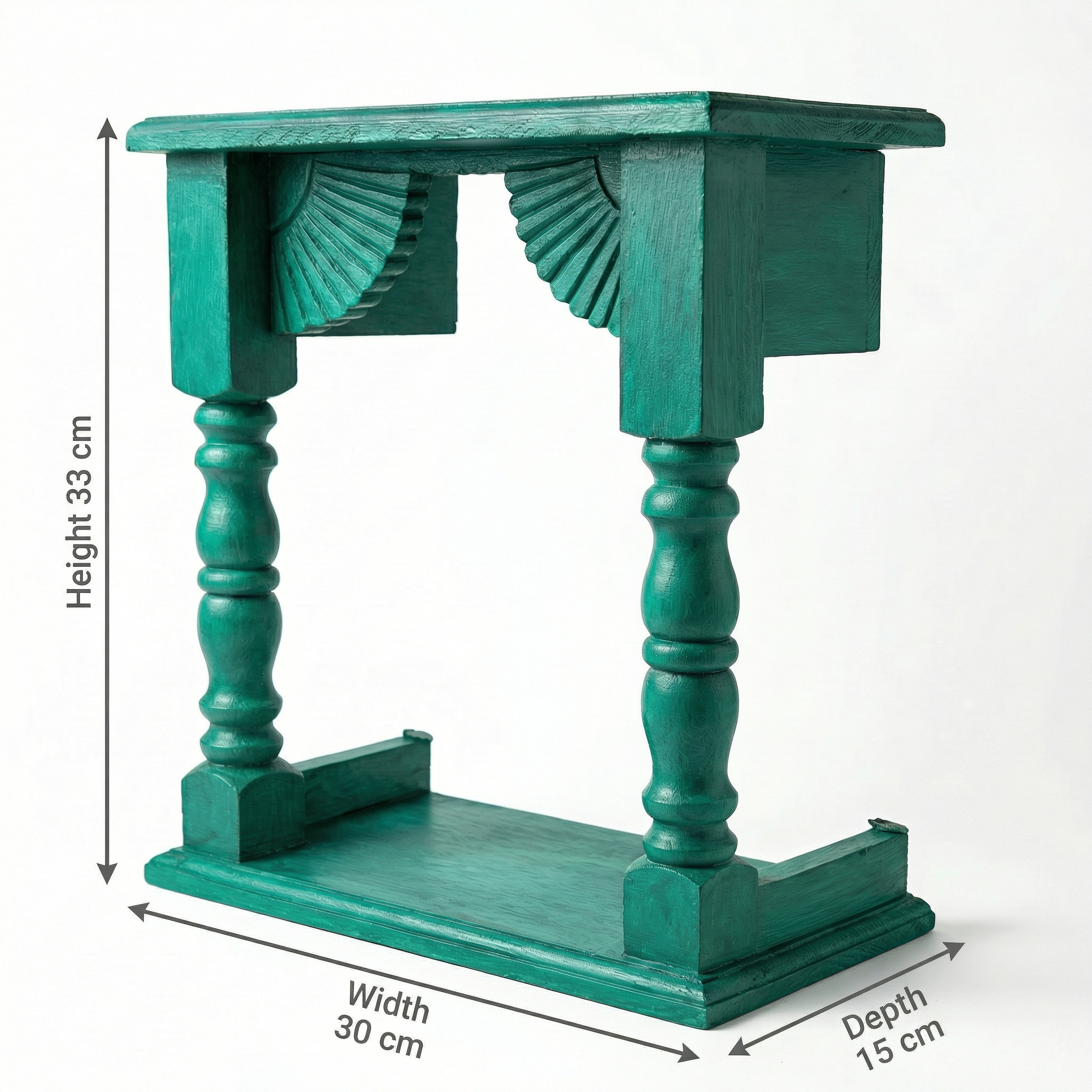 Temple Wall Shelf | Green | 33x30x15cm