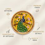 Lippan Art Wall Plate | Peacock 1 | 12x12x0.5 Inch