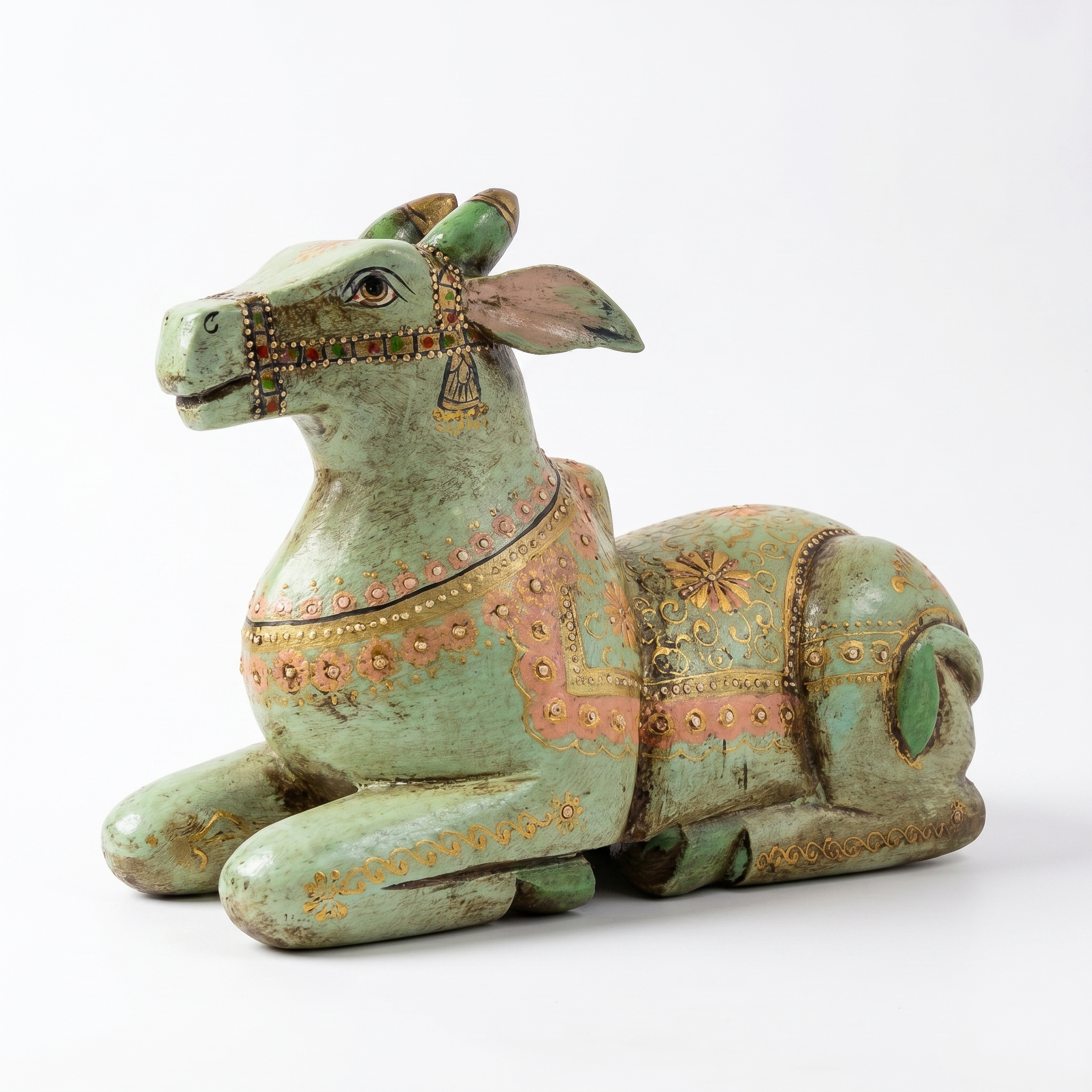 Handpainted Nandi Green | 9x7x3.5inch