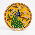 Lippan Art Wall Plate | Peacock 1 | 12x12x0.5 Inch